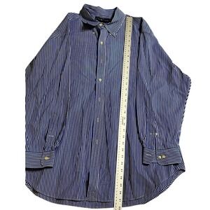 Ralph Lauren Long-Sleeve Button-Down‎ Shirt Size 17.5 (Blue & White)